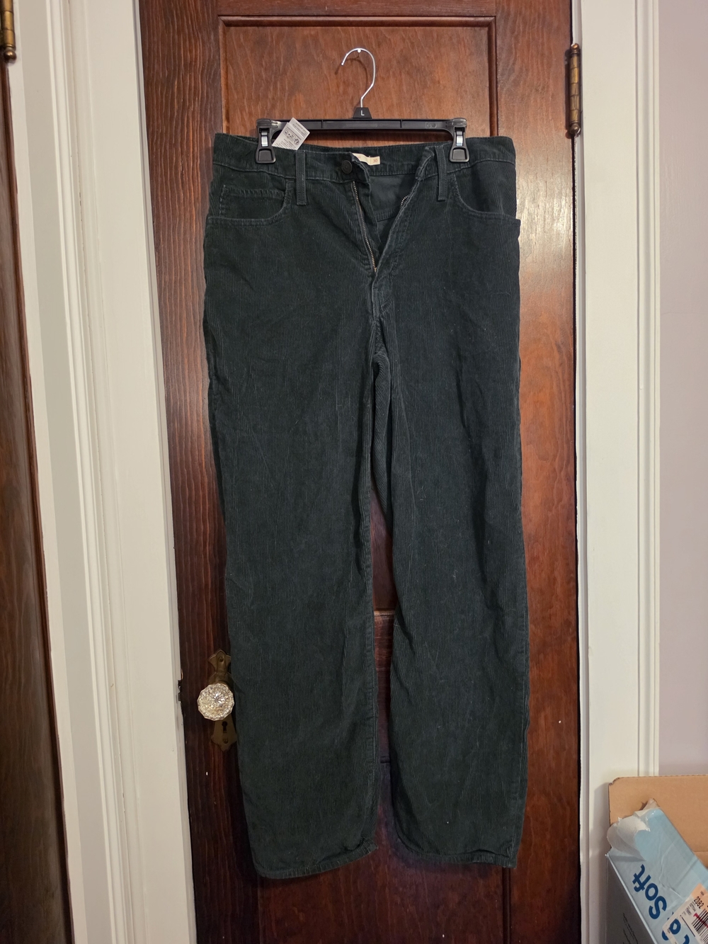 Levi's Dark Green Straight-Leg Corduroy Jeans